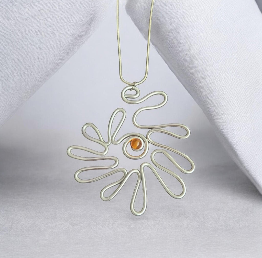 Silver Dahila Necklace