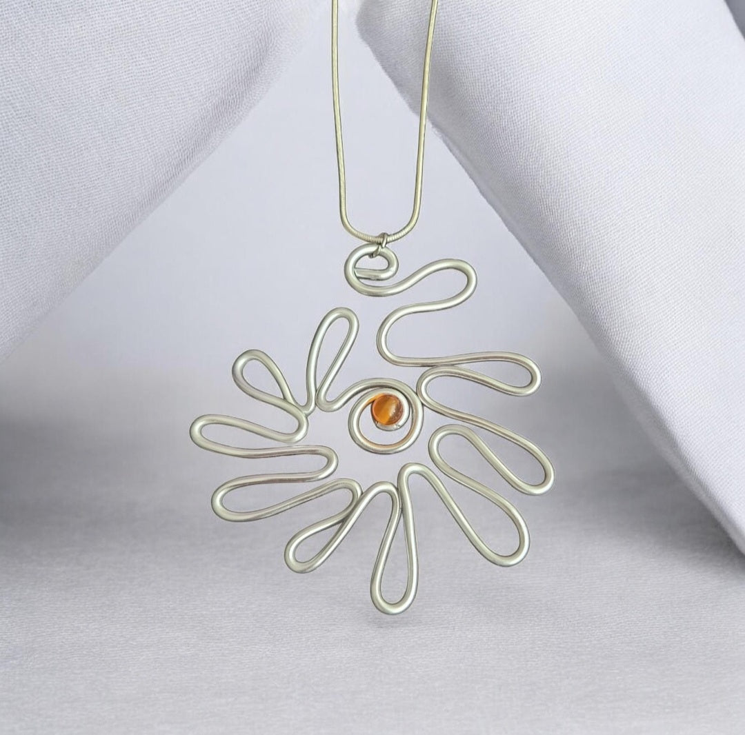 Silver Dahila Necklace