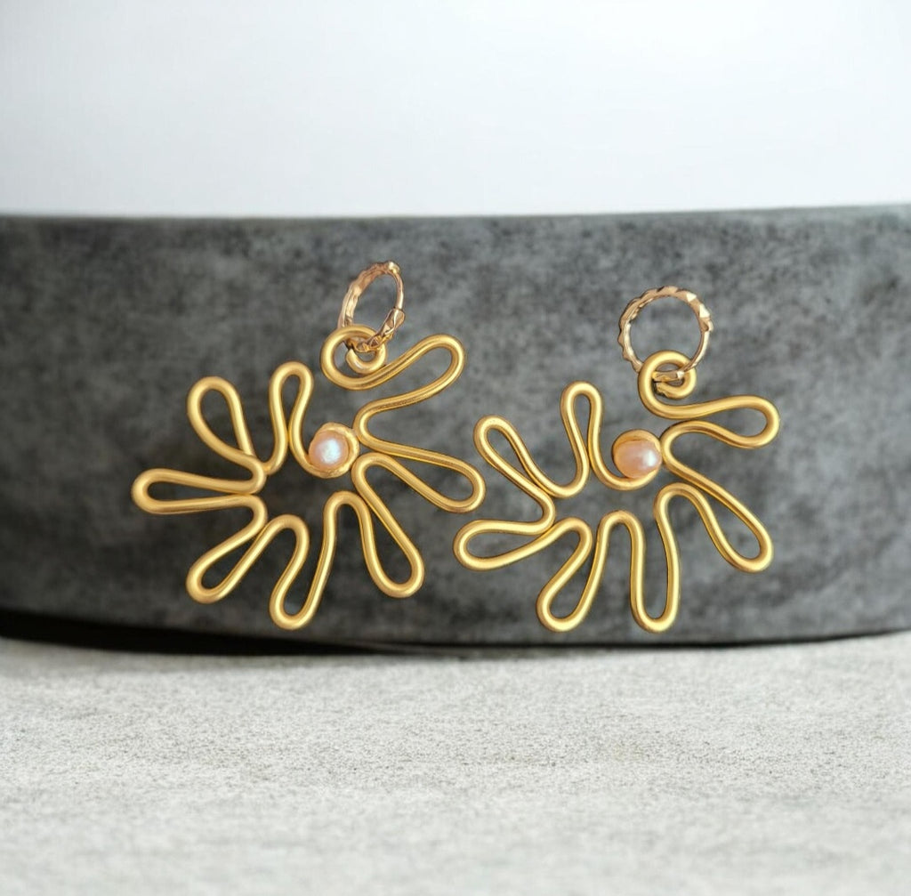 Gold Dahlia Earrings