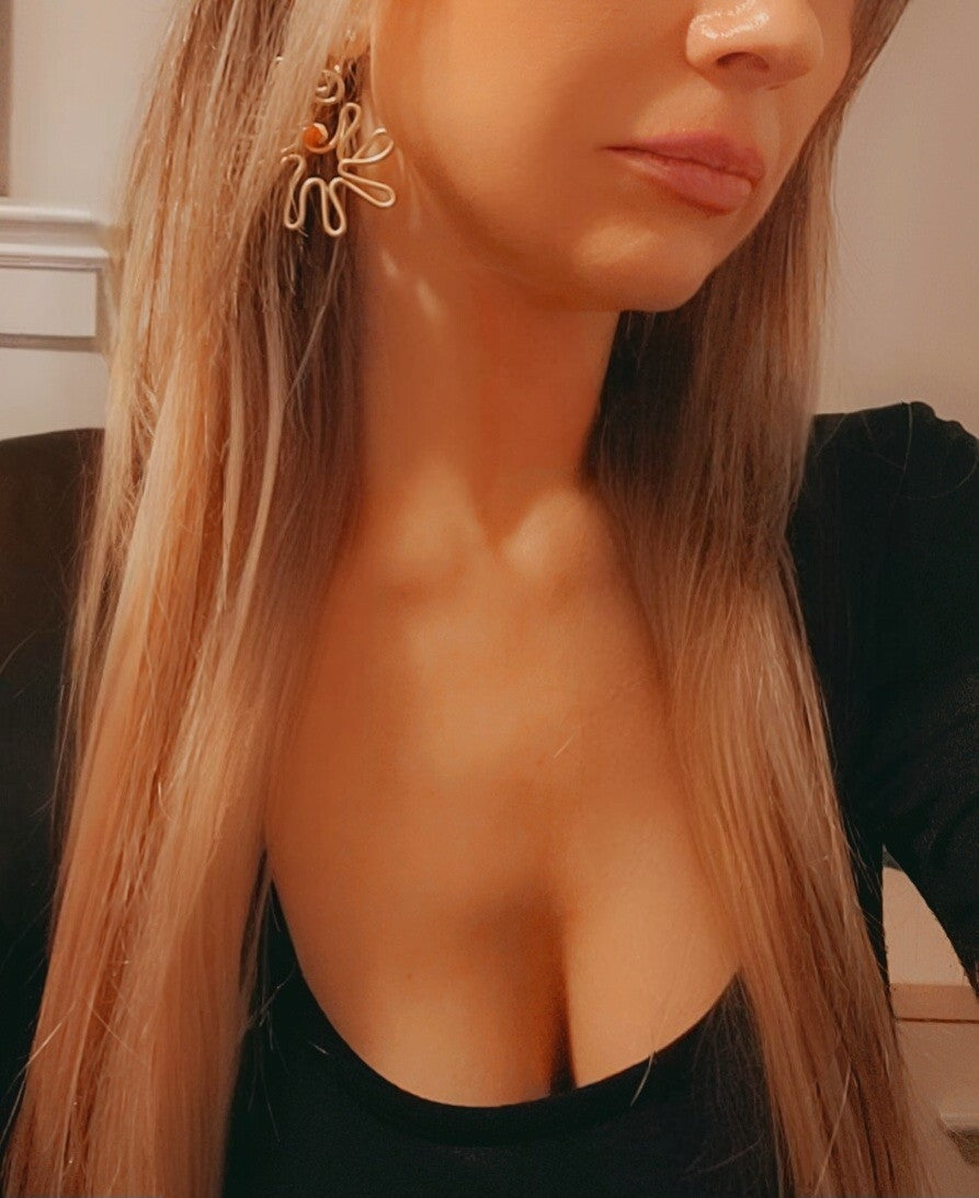 Gold Dahlia Earrings