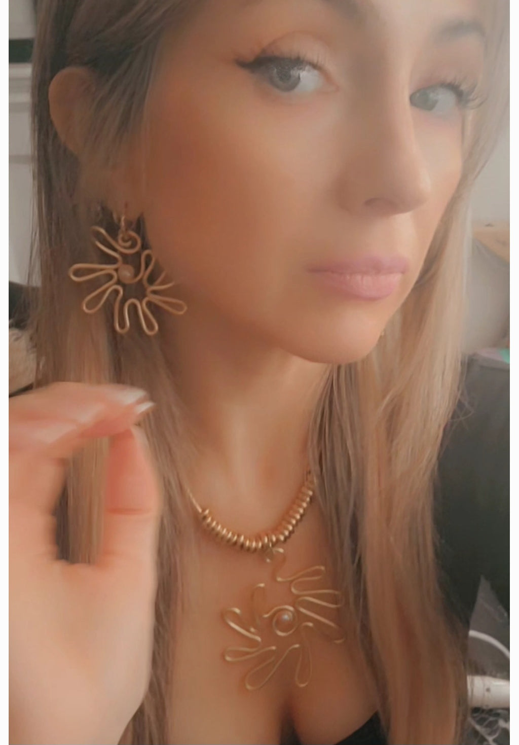 Gold Dahlia Earrings