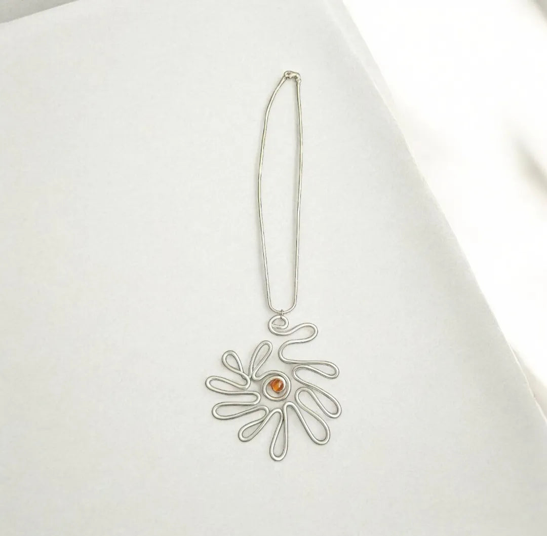 Silver Dahila Necklace